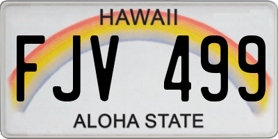 HI license plate FJV499
