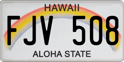 HI license plate FJV508