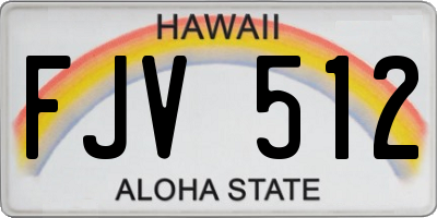 HI license plate FJV512
