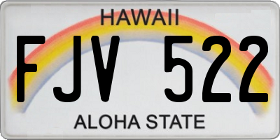 HI license plate FJV522