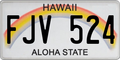 HI license plate FJV524