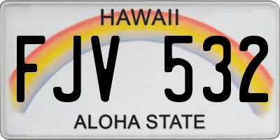 HI license plate FJV532