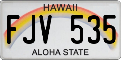 HI license plate FJV535