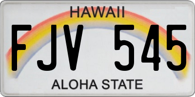 HI license plate FJV545