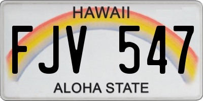 HI license plate FJV547