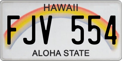 HI license plate FJV554