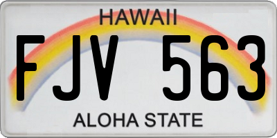 HI license plate FJV563