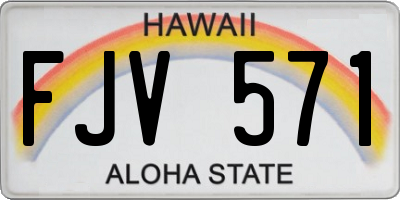 HI license plate FJV571