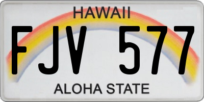 HI license plate FJV577
