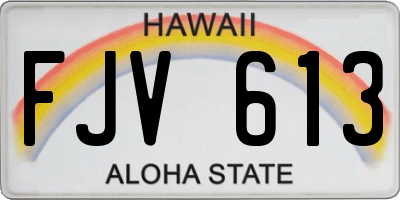 HI license plate FJV613