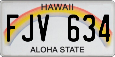 HI license plate FJV634