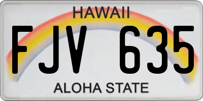 HI license plate FJV635