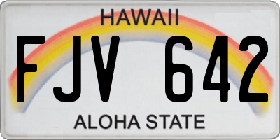 HI license plate FJV642