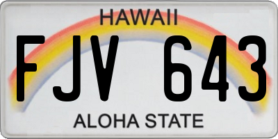 HI license plate FJV643