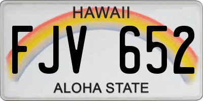 HI license plate FJV652