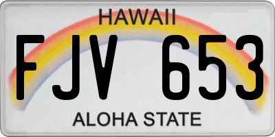 HI license plate FJV653