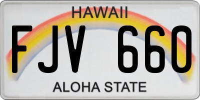 HI license plate FJV660