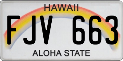 HI license plate FJV663