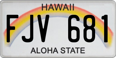HI license plate FJV681
