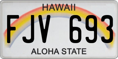 HI license plate FJV693