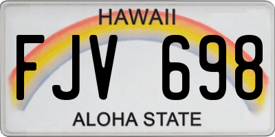 HI license plate FJV698