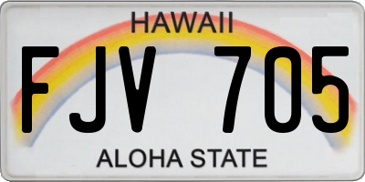 HI license plate FJV705