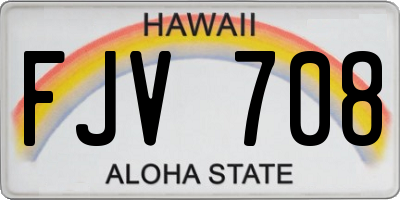 HI license plate FJV708