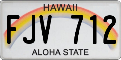 HI license plate FJV712
