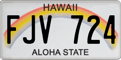 HI license plate FJV724