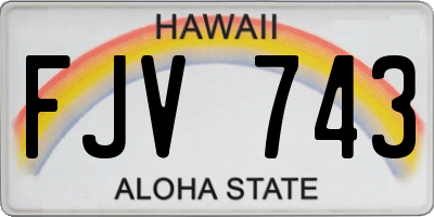 HI license plate FJV743