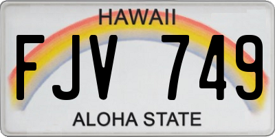 HI license plate FJV749