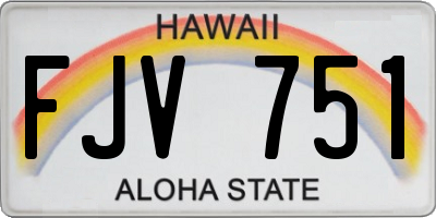 HI license plate FJV751