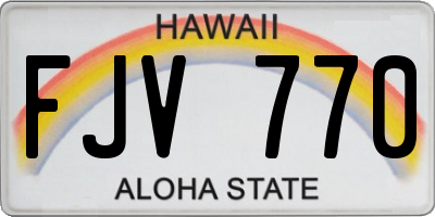 HI license plate FJV770