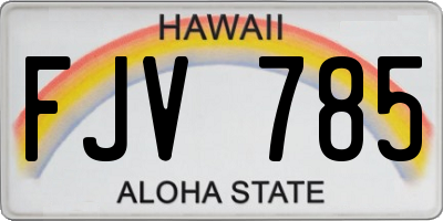 HI license plate FJV785