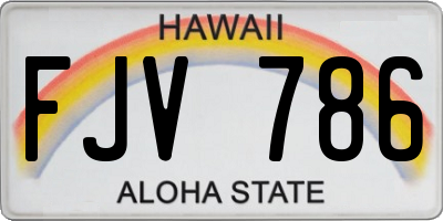 HI license plate FJV786