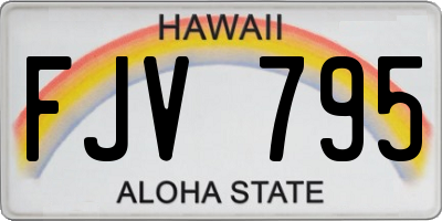 HI license plate FJV795