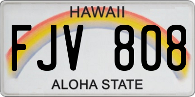 HI license plate FJV808