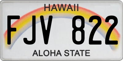 HI license plate FJV822