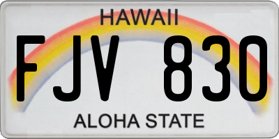 HI license plate FJV830