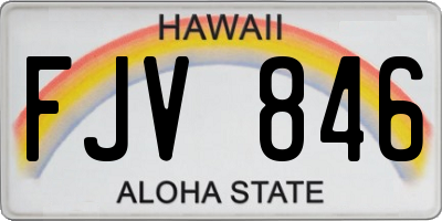 HI license plate FJV846