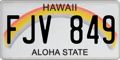 HI license plate FJV849