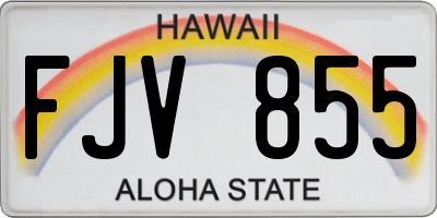HI license plate FJV855