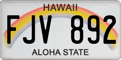 HI license plate FJV892