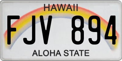 HI license plate FJV894