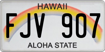 HI license plate FJV907