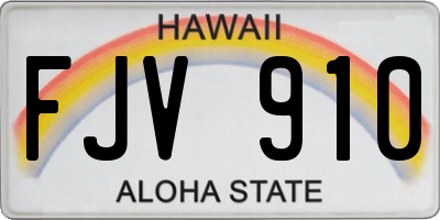 HI license plate FJV910
