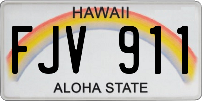 HI license plate FJV911