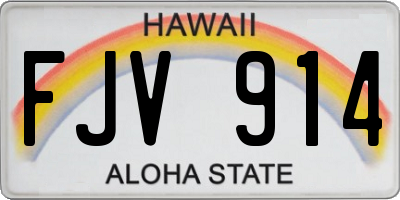 HI license plate FJV914