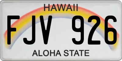 HI license plate FJV926
