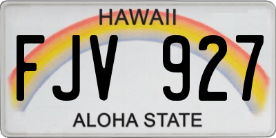 HI license plate FJV927